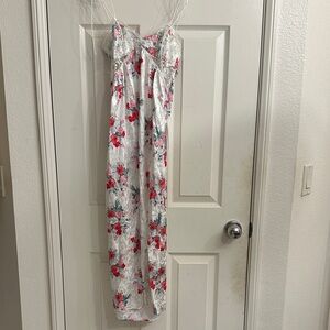 For Love And Lemons White and Red Floral Midi Dress